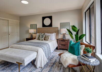Classy bedroom with cozy furniture