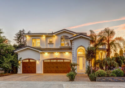 Twilight photo of custom home in San Jose